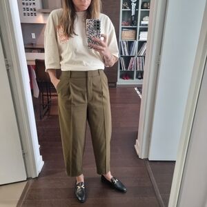 Zara womens khaki olive office suit dress pants size small